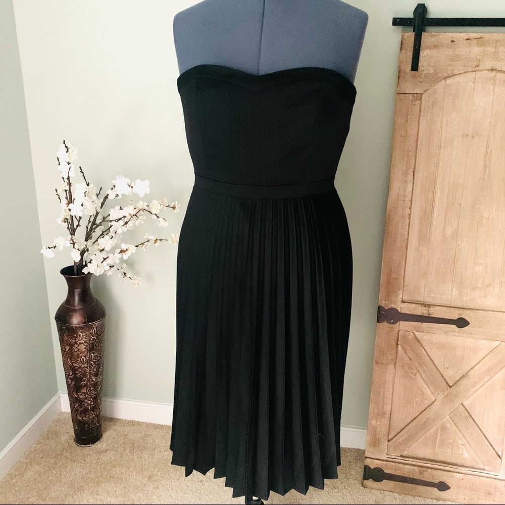 J Crew Strapless Accordion Dress Size 12